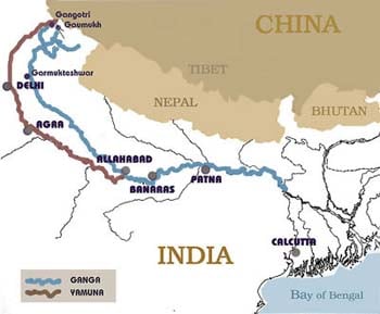 Map of River Ganga