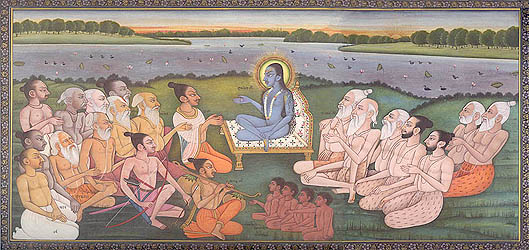 Shukadev Ji Narrating The Bhagavata Purana to King Parikshit